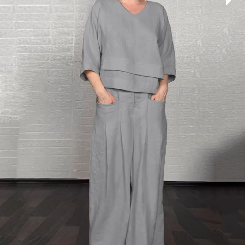 VALENTINA | 2-delige set met een relaxte pasvorm en minimalistische stijl voor dagelijks gebruik