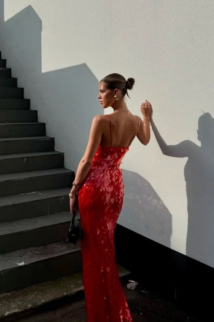 Lange jurk met pailletten