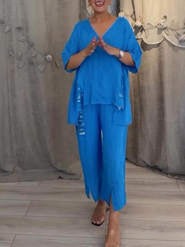 WIT | Tweedelige zomeroutfit met moeiteloze elegantie en vloeiend comfort voor zonnige dagen