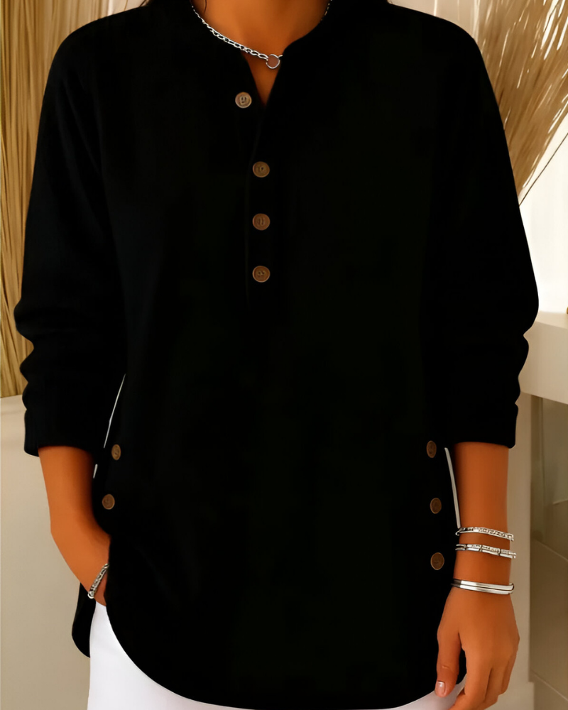 Neris™ | Moderne Gebreide Top met Lange Mouwen