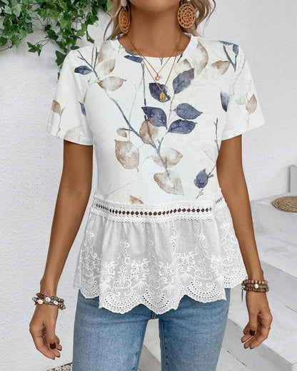 Blouse ronde hals gatsteek