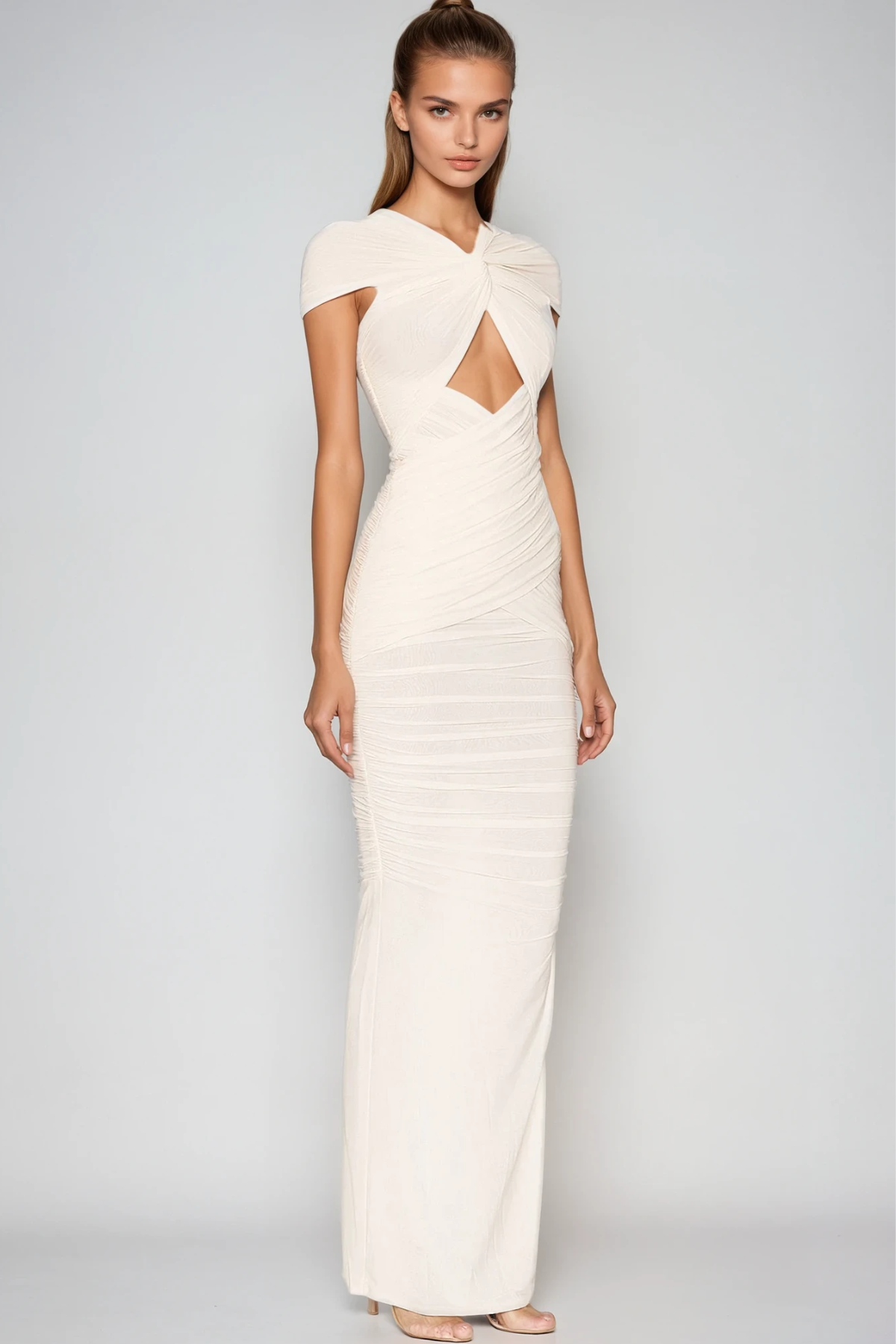 Danai™ Cut-Out Maxi Jurk met Plooien