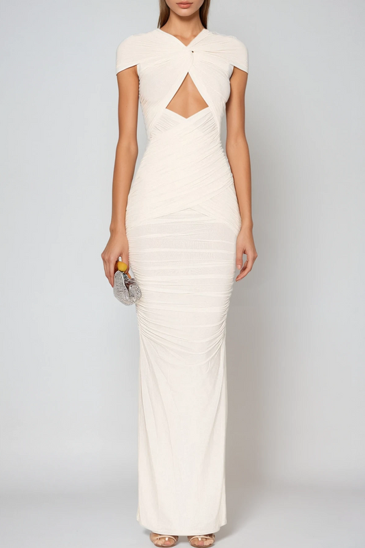 Danai™ Cut-Out Maxi Jurk met Plooien