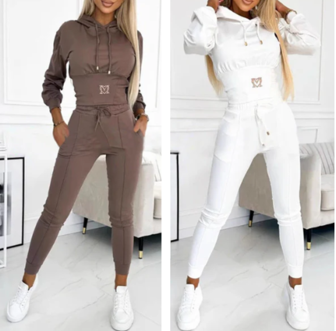 Tweedelig trainingspak met capuchon voor dames