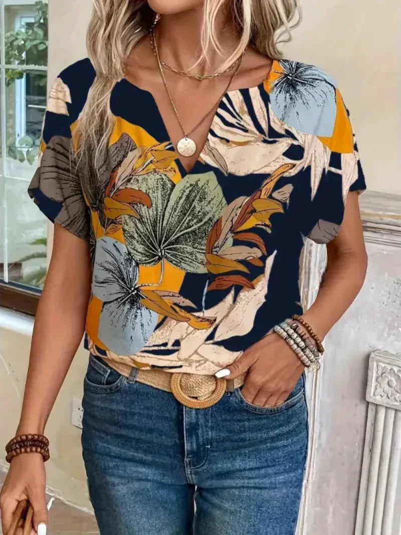 Klassieke zomerblouse met bloemenprint voor dames