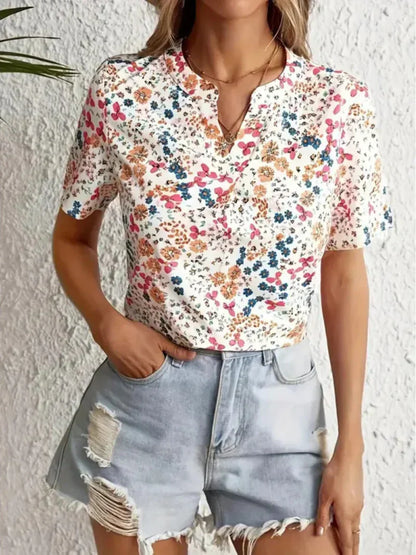 Klassieke zomerblouse met bloemenprint voor dames