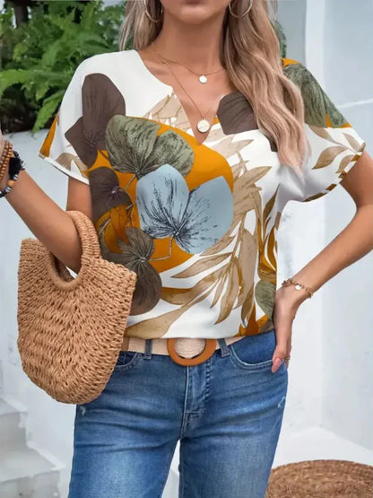 Klassieke zomerblouse met bloemenprint voor dames