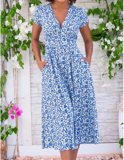 Fienna – Midi-jurk met knoopjes aan de voorkant