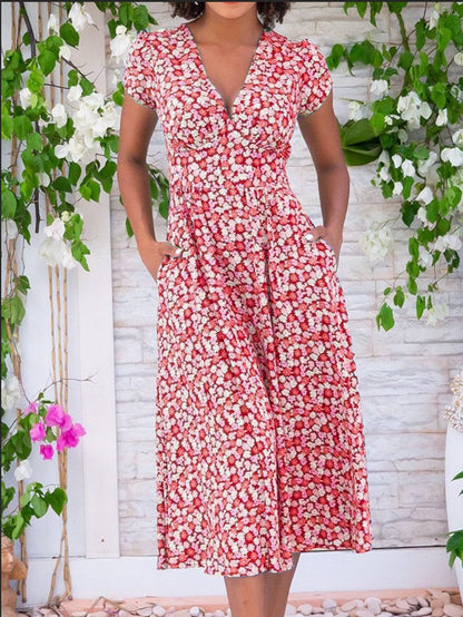 Fienna – Midi-jurk met knoopjes aan de voorkant