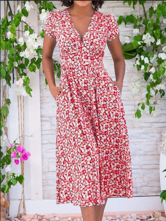 Fienna – Midi-jurk met knoopjes aan de voorkant