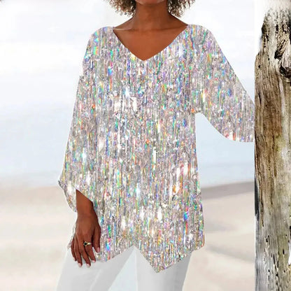 SABRINA | VINTAGE V-HALS BLOUSE