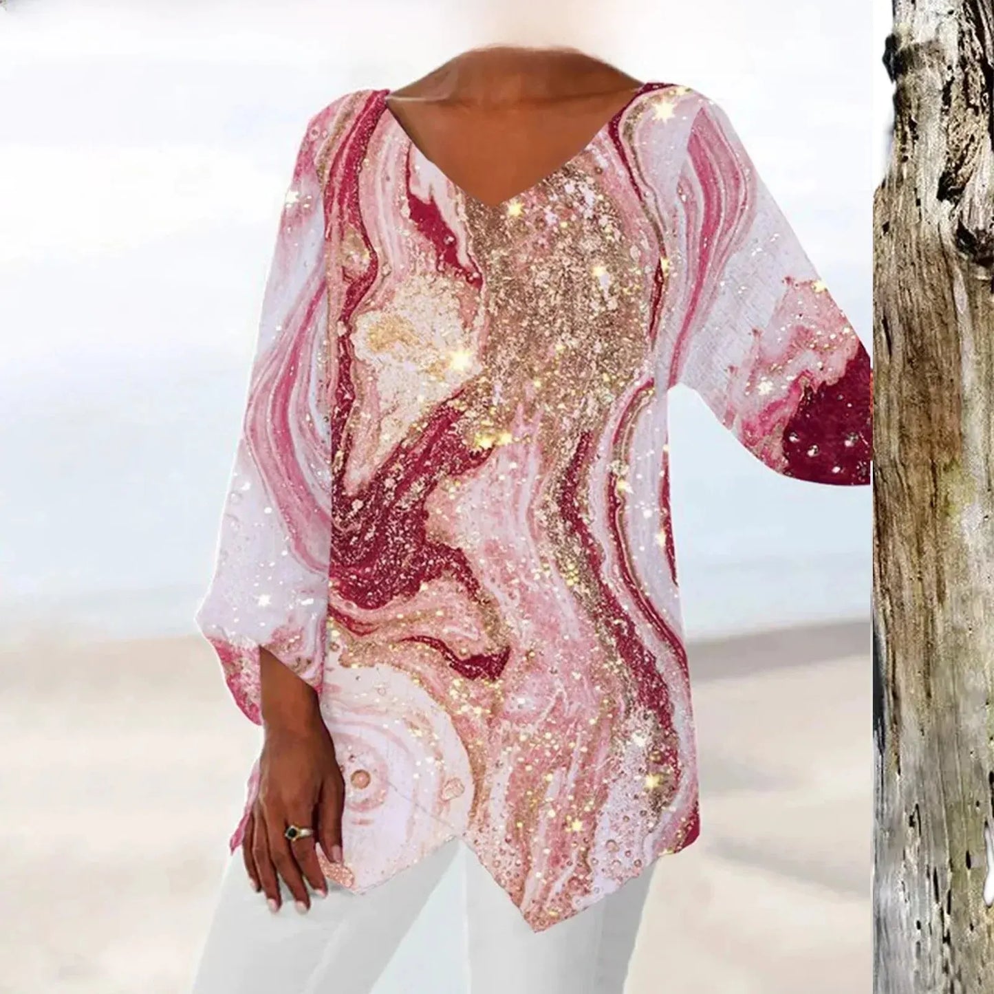 SABRINA | VINTAGE V-HALS BLOUSE