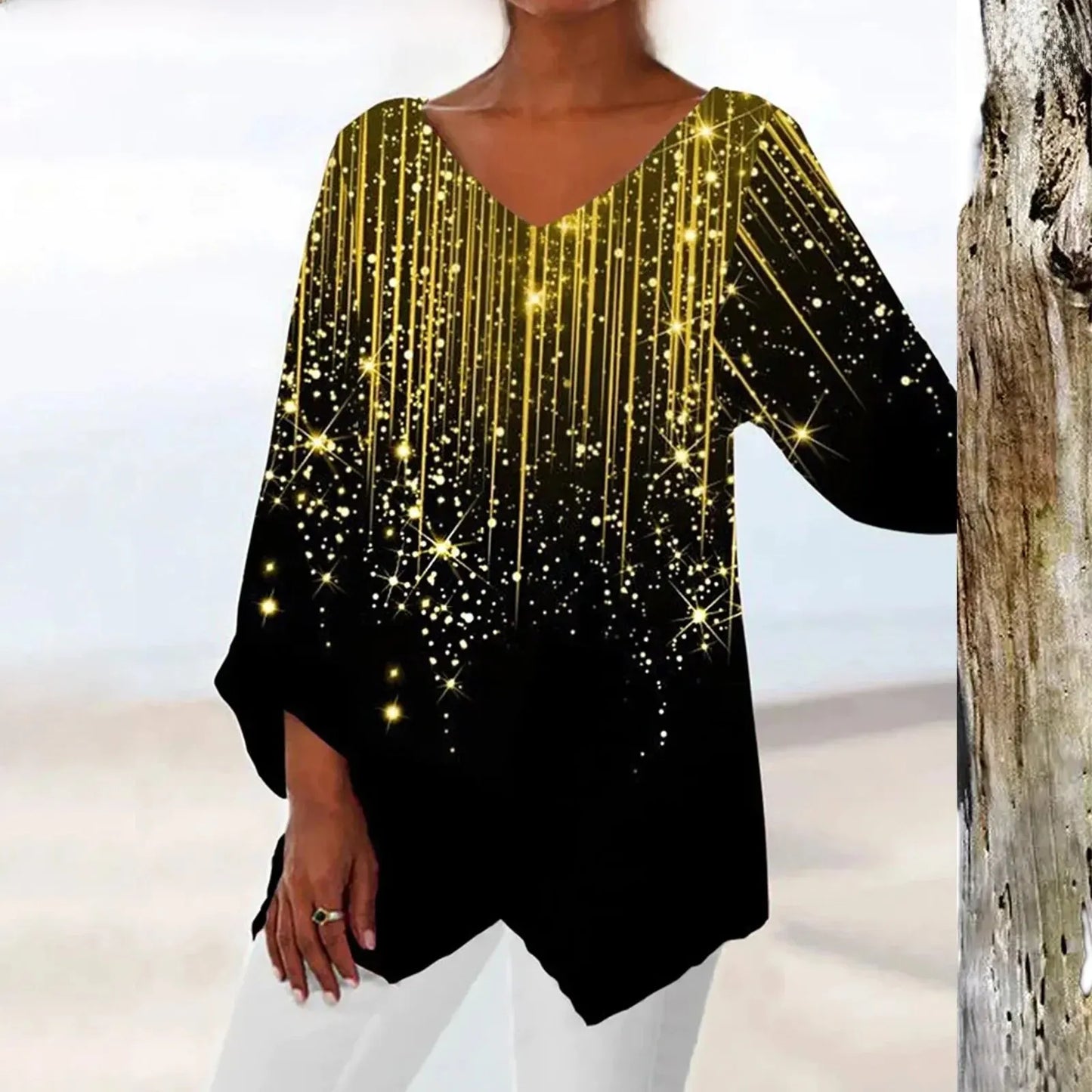 SABRINA | VINTAGE V-HALS BLOUSE