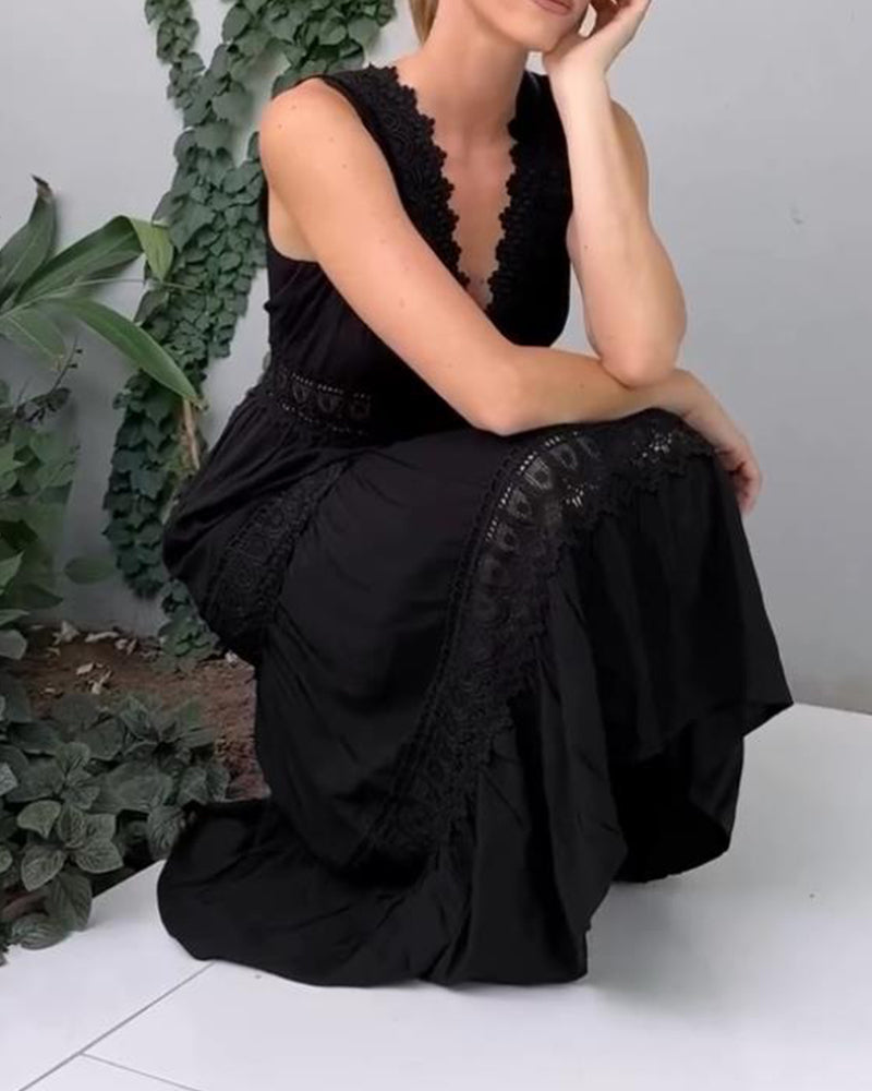 Aurélie - Elegante kanten jurk met V-hals