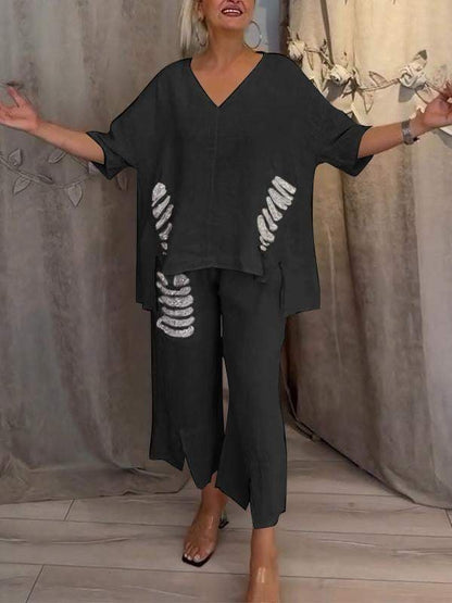 WIT | Tweedelige zomeroutfit met moeiteloze elegantie en vloeiend comfort voor zonnige dagen