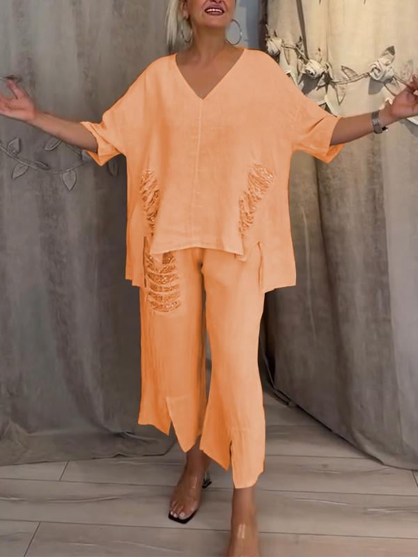 WIT | Tweedelige zomeroutfit met moeiteloze elegantie en vloeiend comfort voor zonnige dagen