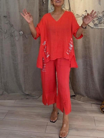 WIT | Tweedelige zomeroutfit met moeiteloze elegantie en vloeiend comfort voor zonnige dagen