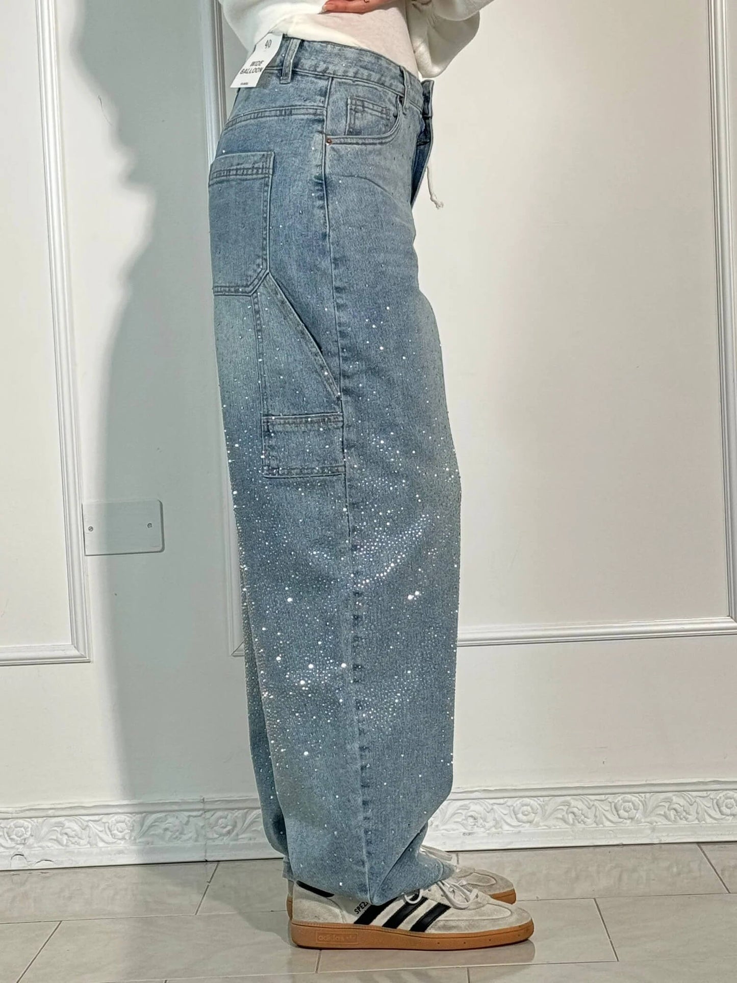 Belle™ Glinsterende damesjeans