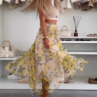 Casual bedrukte tule rok voor dames