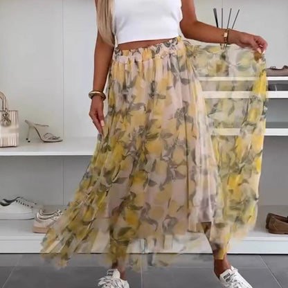 Casual bedrukte tule rok voor dames
