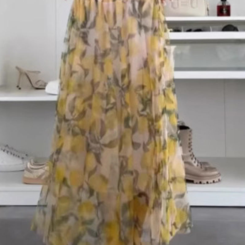 Casual bedrukte tule rok voor dames