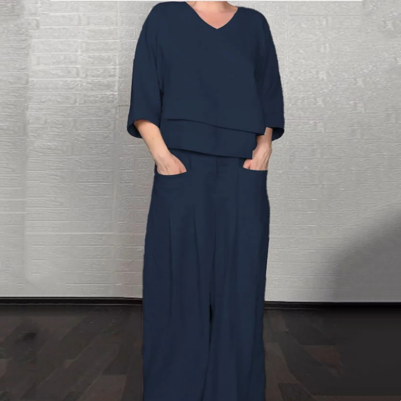 VALENTINA | 2-delige set met een relaxte pasvorm en minimalistische stijl voor dagelijks gebruik