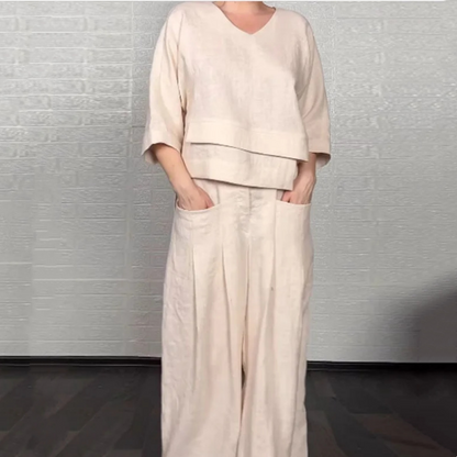 VALENTINA | 2-delige set met een relaxte pasvorm en minimalistische stijl voor dagelijks gebruik