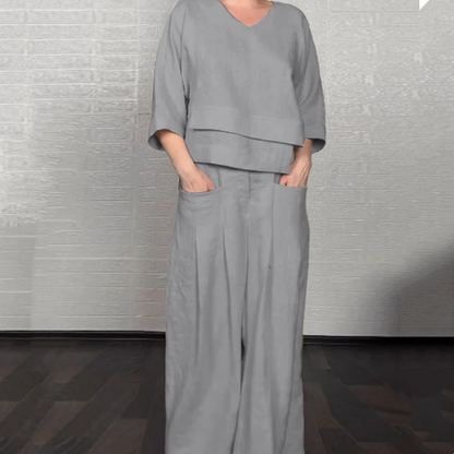 VALENTINA | 2-delige set met een relaxte pasvorm en minimalistische stijl voor dagelijks gebruik