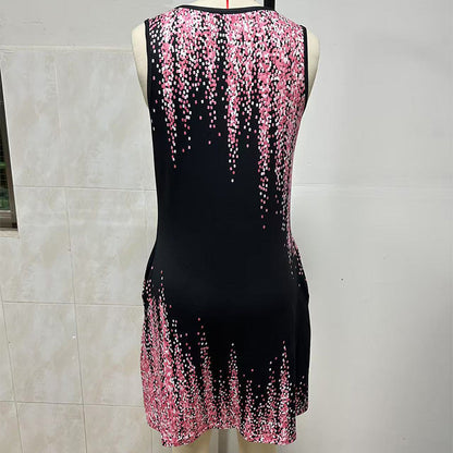 Mini-jas zonder mouwen met print in de mode voor dames