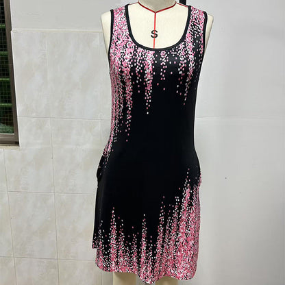 Mini-jas zonder mouwen met print in de mode voor dames