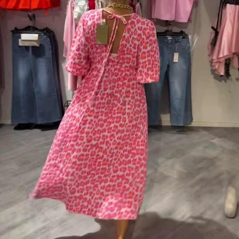 Damesjurk met V-hals en print