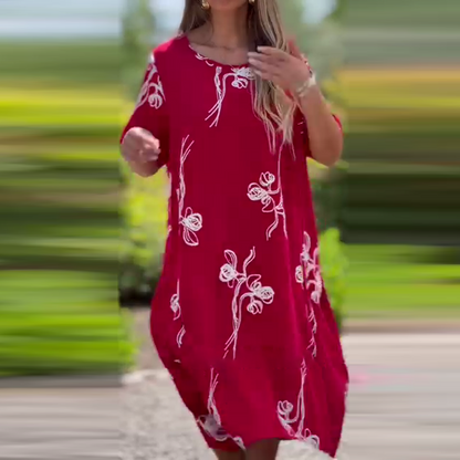 Dames casual losse jurk met korte mouwen