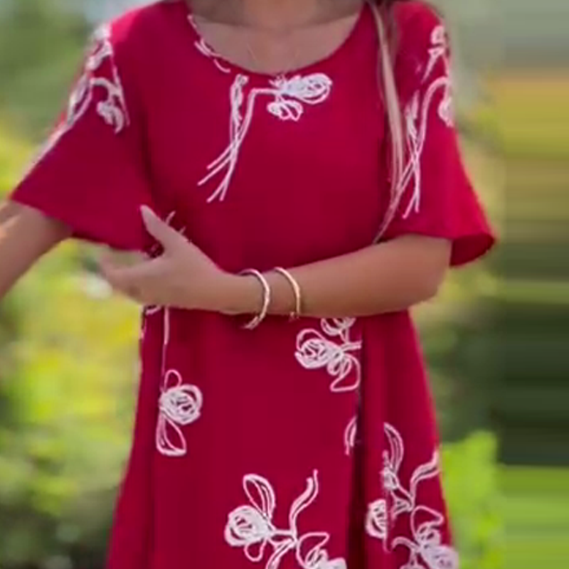 Dames casual losse jurk met korte mouwen