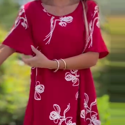 Dames casual losse jurk met korte mouwen