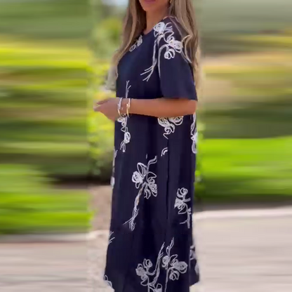 Dames casual losse jurk met korte mouwen