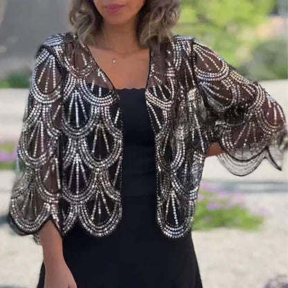 Elegante sjaal met paillettenkralen voor dames