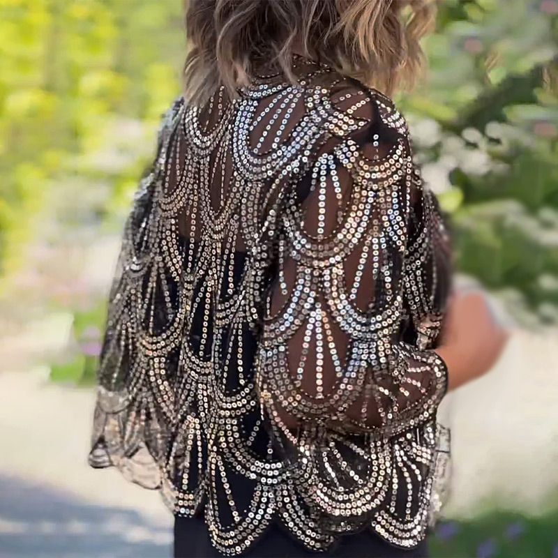 Elegante sjaal met paillettenkralen voor dames