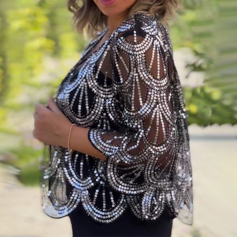 Elegante sjaal met paillettenkralen voor dames