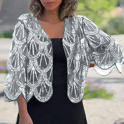 Elegante sjaal met paillettenkralen voor dames