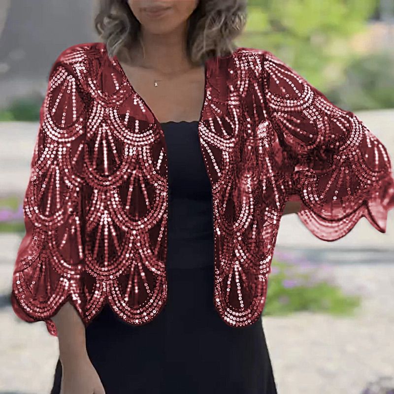 Elegante sjaal met paillettenkralen voor dames