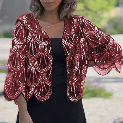 Elegante sjaal met paillettenkralen voor dames