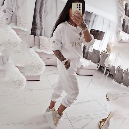 🍁🍂Dames set met lange mouwen top en broek