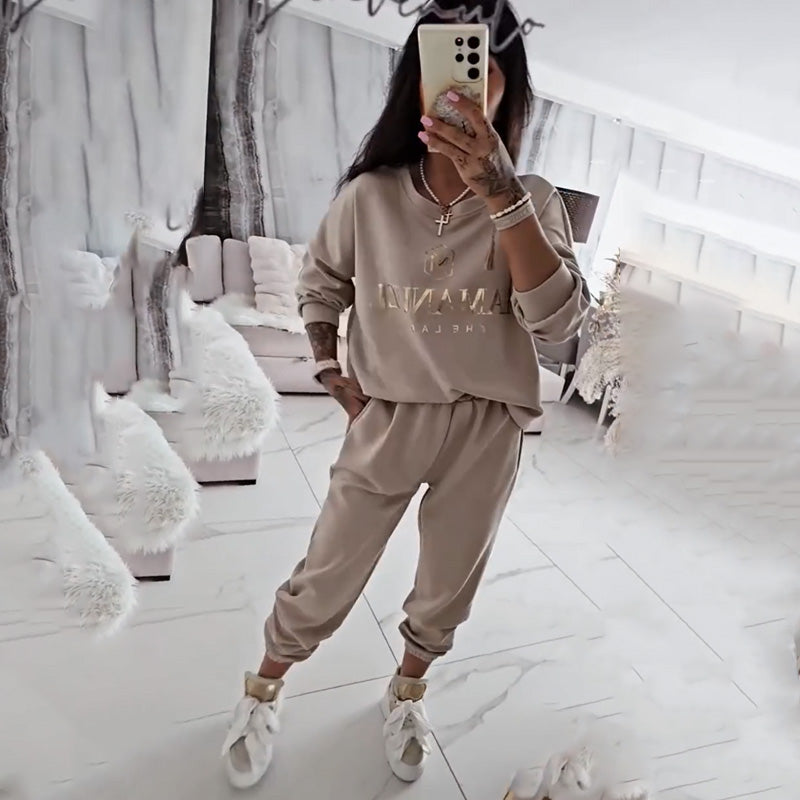 🍁🍂Dames set met lange mouwen top en broek