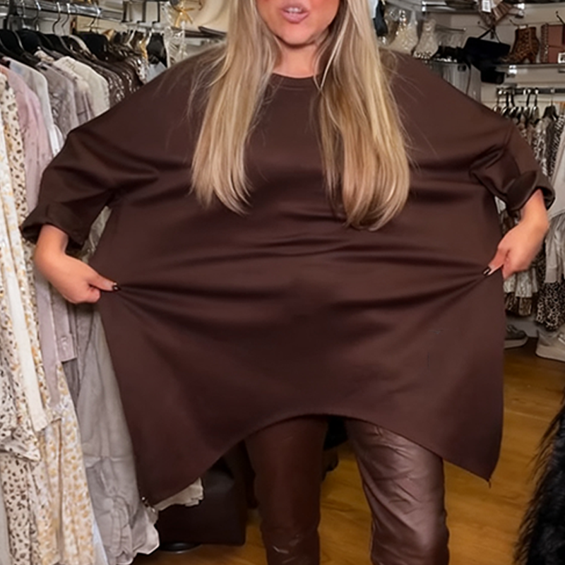 Isabelle™ – Losse Top & Effen Broek Tweedelige Set