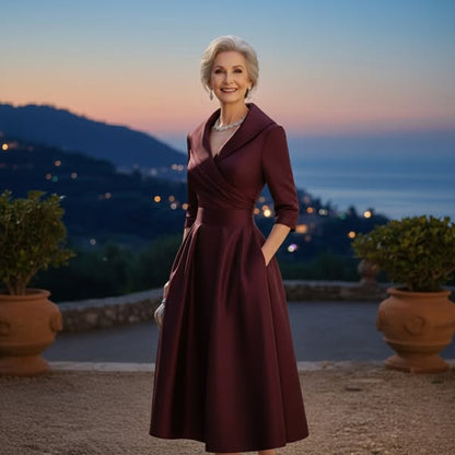 Rosalie | Elegante midi-jurk met subtiele glans